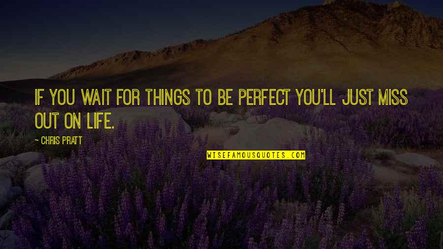 Things You Miss Quotes By Chris Pratt: If you wait for things to be perfect