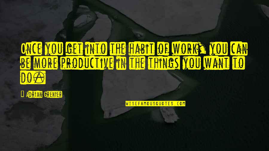 Things You Want To Do Quotes By Adrian Grenier: Once you get into the habit of work,