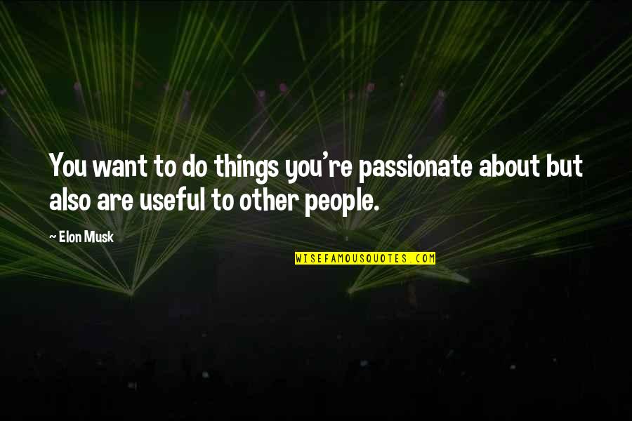 Things You Want To Do Quotes By Elon Musk: You want to do things you're passionate about