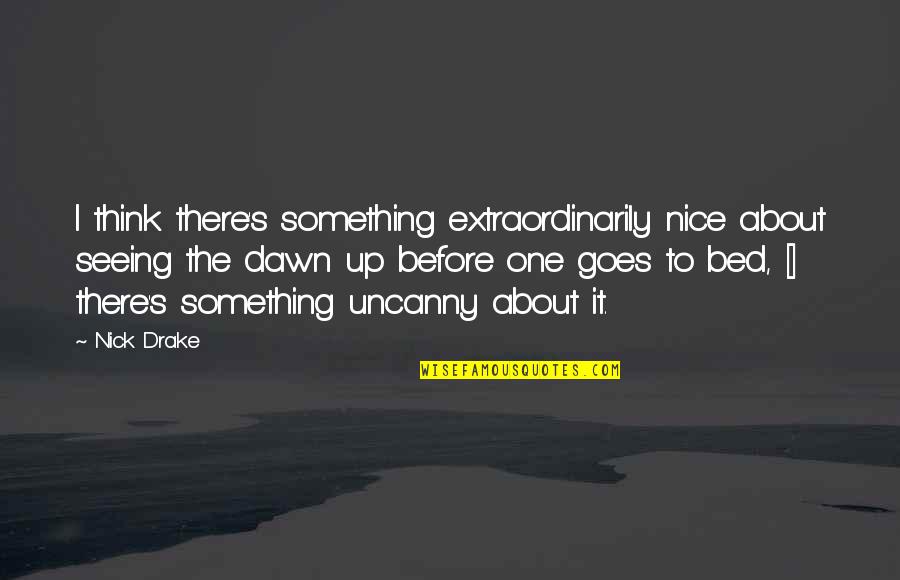 Think About Something Quotes By Nick Drake: I think there's something extraordinarily nice about seeing