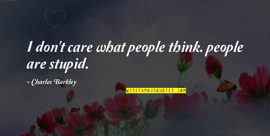 Think I Care Quotes By Charles Barkley: I don't care what people think. people are