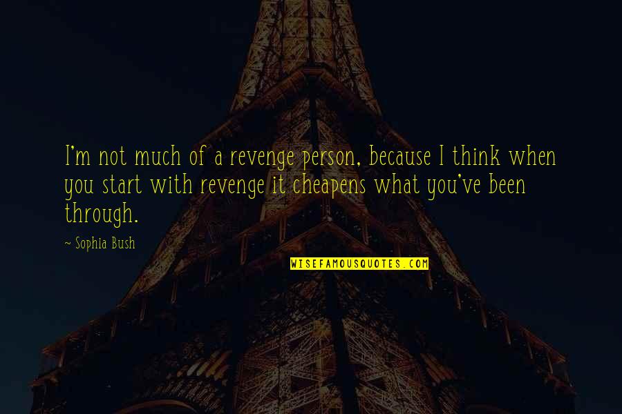 Think It Through Quotes By Sophia Bush: I'm not much of a revenge person, because