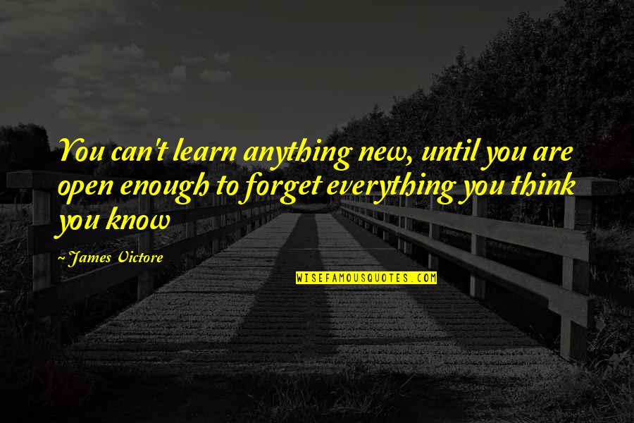 Think They Know Everything Quotes By James Victore: You can't learn anything new, until you are