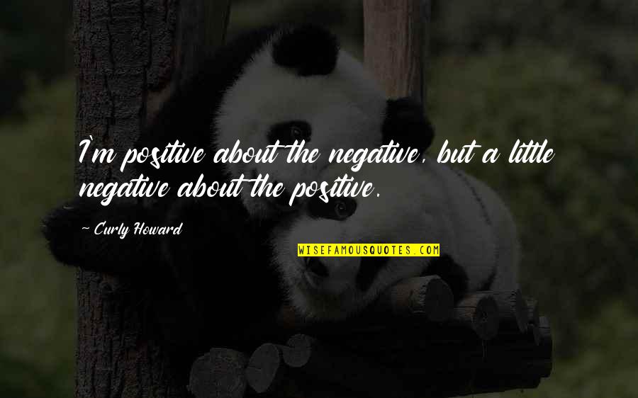 Think Through Learning Quotes By Curly Howard: I'm positive about the negative, but a little
