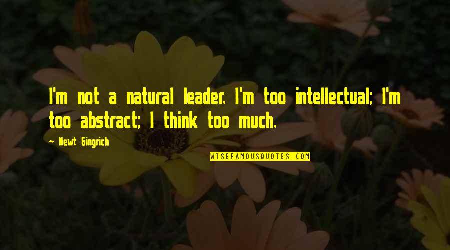 Think Too Much Quotes By Newt Gingrich: I'm not a natural leader. I'm too intellectual;