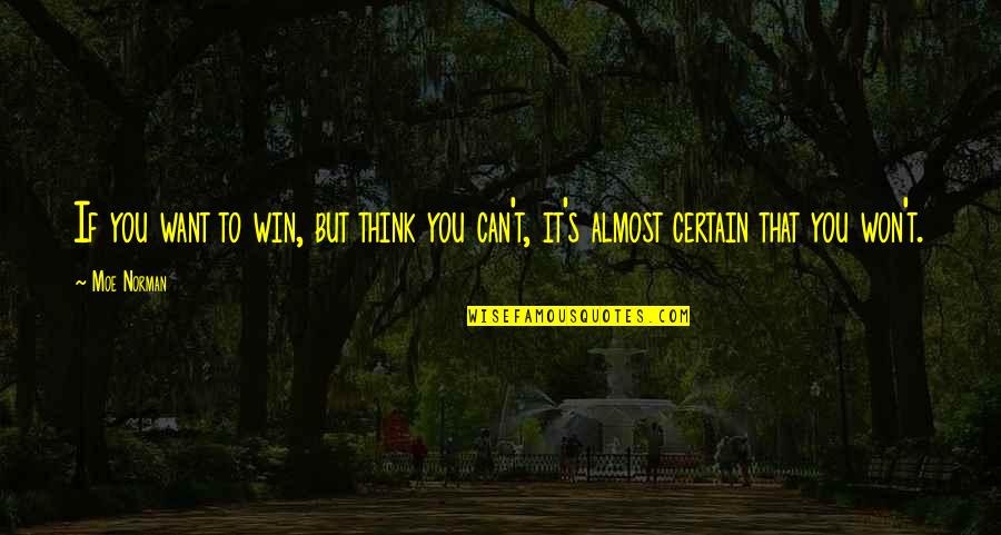 Think Win Win Quotes By Moe Norman: If you want to win, but think you