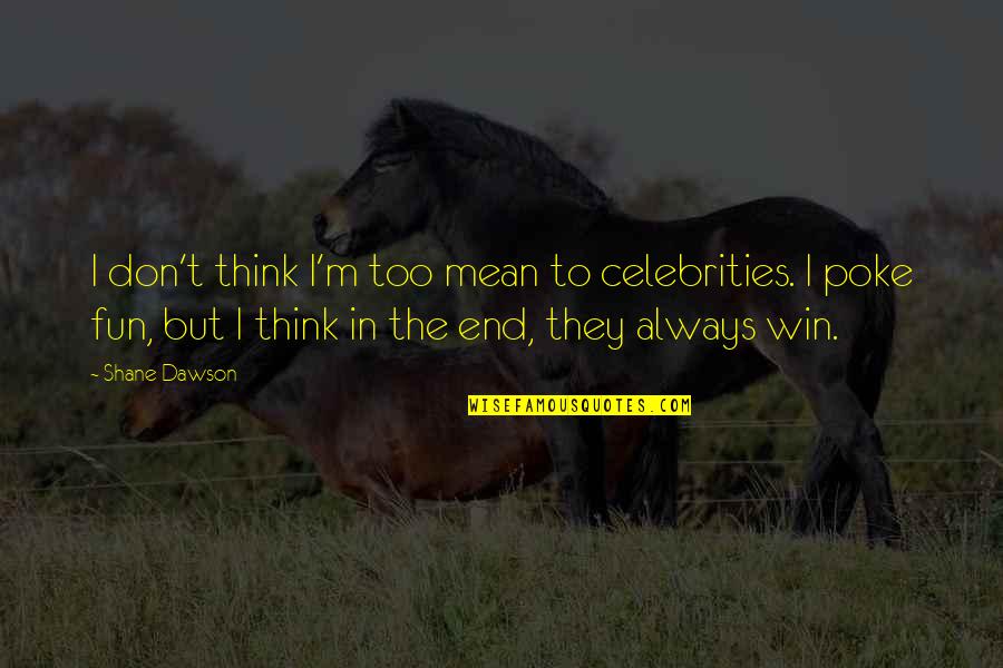 Think Win Win Quotes By Shane Dawson: I don't think I'm too mean to celebrities.