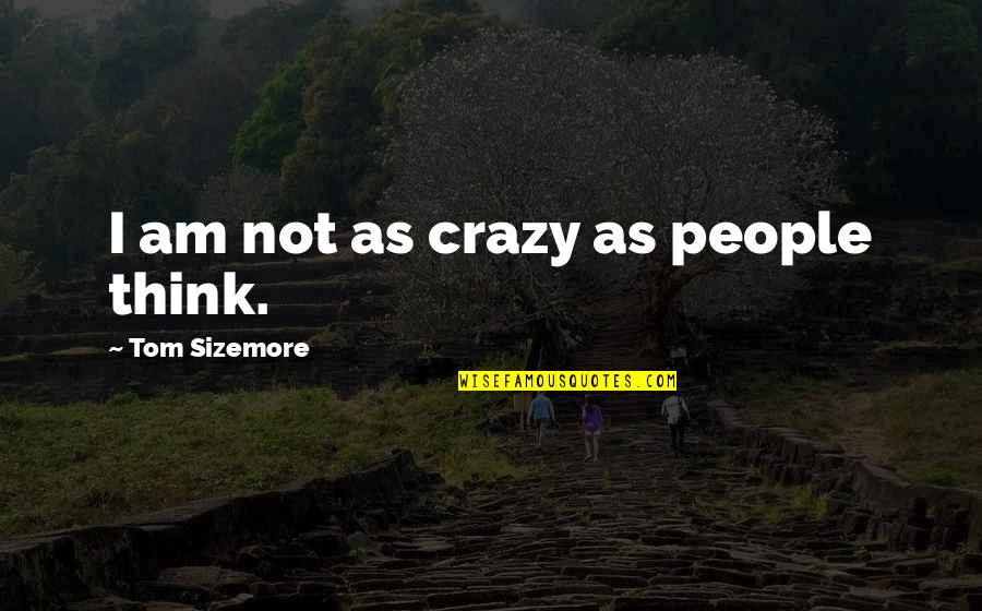 Think Your Crazy Quotes By Tom Sizemore: I am not as crazy as people think. Think Your Crazy Quotes By Tom Sizemore: I am not as crazy as people think.