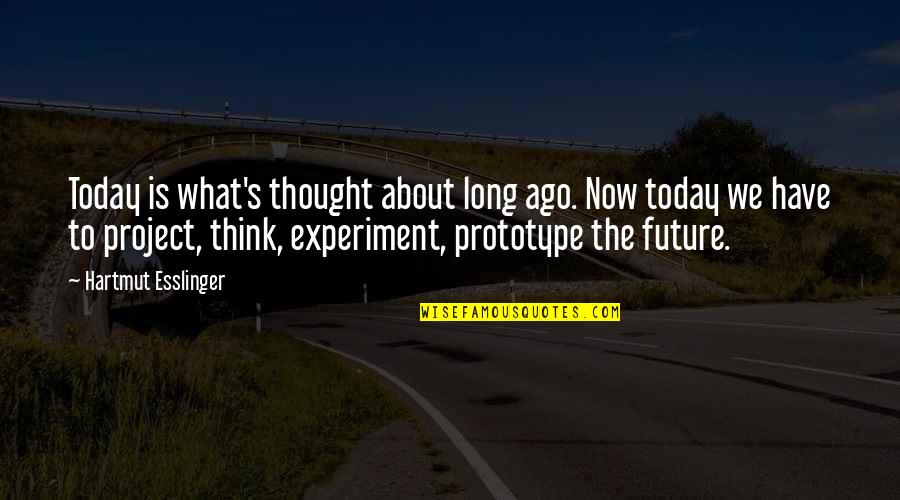 Thinking About Your Future Quotes By Hartmut Esslinger: Today is what's thought about long ago. Now