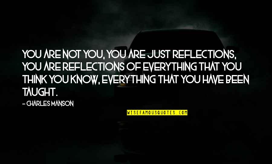 Thinking And Reflection Quotes By Charles Manson: You are not you, you are just reflections,
