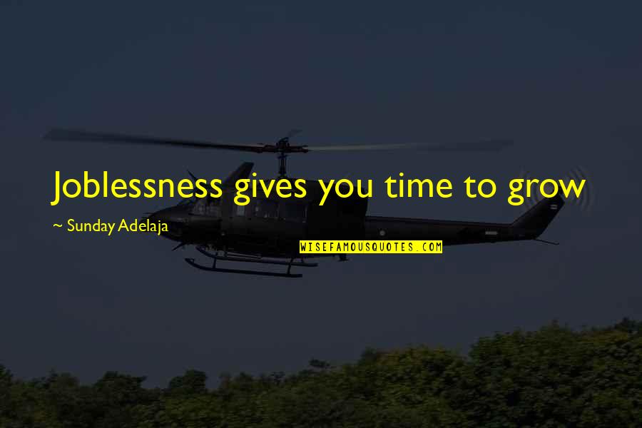 Thinking Before You React Quotes By Sunday Adelaja: Joblessness gives you time to grow