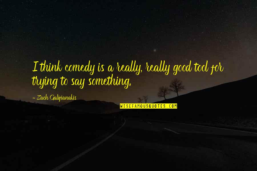 Thinking Is Good Quotes By Zach Galifianakis: I think comedy is a really, really good