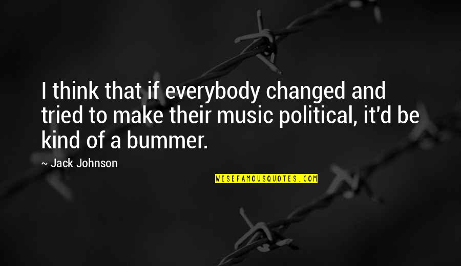 Thinking Music Quotes By Jack Johnson: I think that if everybody changed and tried Thinking Music Quotes By Jack Johnson: I think that if everybody changed and tried