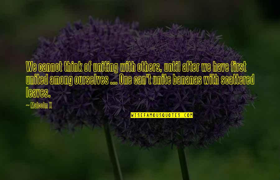 Thinking Of Others Quotes By Malcolm X: We cannot think of uniting with others, until