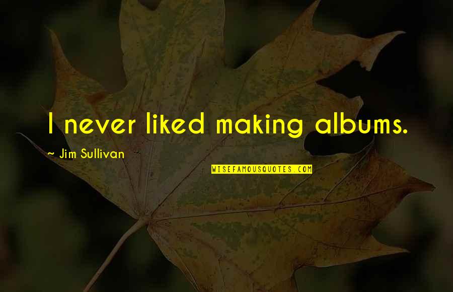 Thinking Of Someone And Smiling Quotes By Jim Sullivan: I never liked making albums.