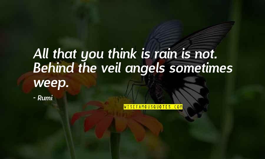 Thinking Of You Angel Quotes By Rumi: All that you think is rain is not.