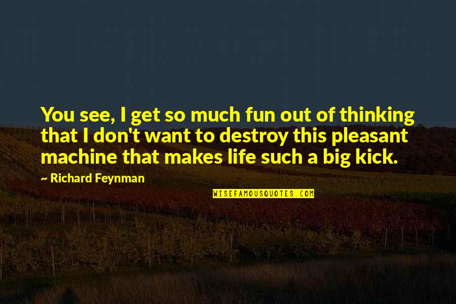 Thinking Of You Life Quotes By Richard Feynman: You see, I get so much fun out