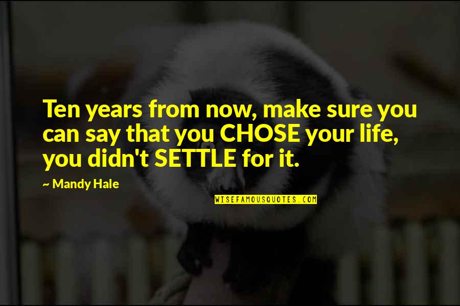 Thinking Out Quotes By Mandy Hale: Ten years from now, make sure you can