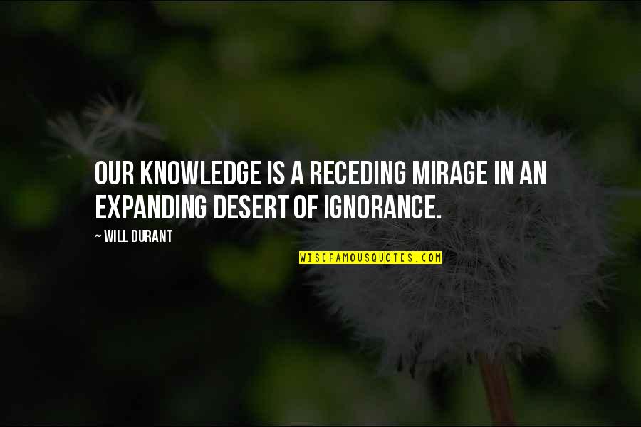 Thinking Outside The Box In Business Quotes By Will Durant: Our knowledge is a receding mirage in an