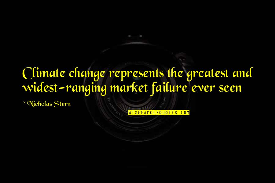 Thinking Spot Quotes By Nicholas Stern: Climate change represents the greatest and widest-ranging market