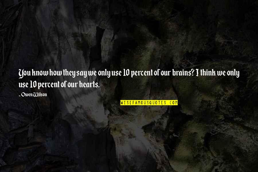 Thinking You Know It All Quotes By Owen Wilson: You know how they say we only use