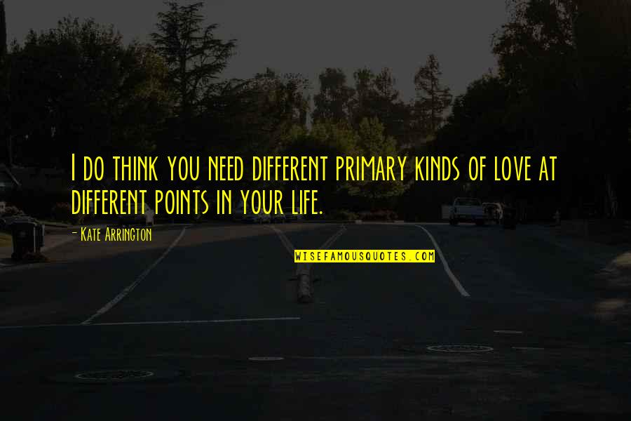 Thinking You're In Love Quotes By Kate Arrington: I do think you need different primary kinds