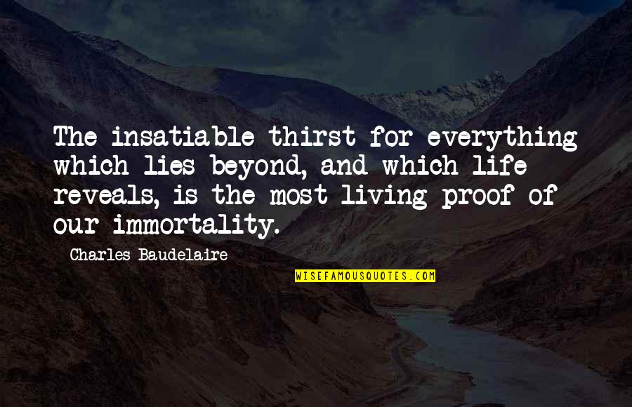 Thirst For Life Quotes By Charles Baudelaire: The insatiable thirst for everything which lies beyond,