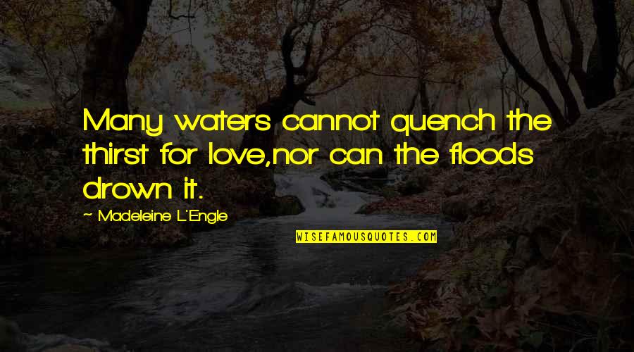 Thirst Quotes By Madeleine L'Engle: Many waters cannot quench the thirst for love,nor