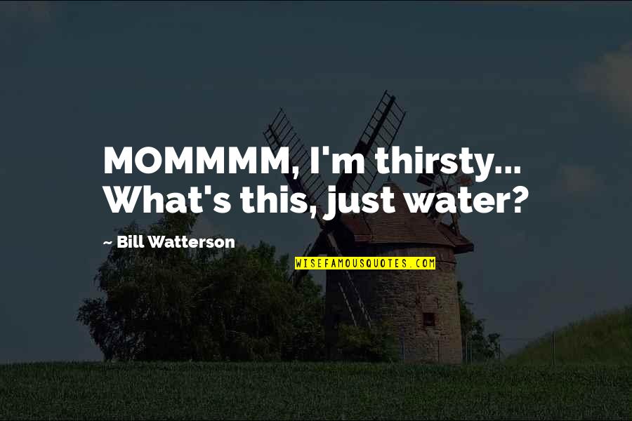 Thirsty Quotes By Bill Watterson: MOMMMM, I'm thirsty... What's this, just water?