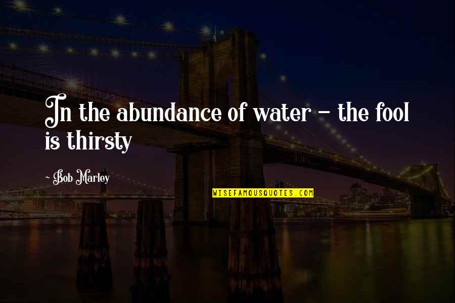 Thirsty Quotes By Bob Marley: In the abundance of water - the fool