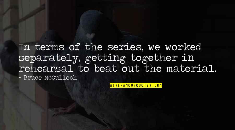 Thirty Fifth Birthday Quotes By Bruce McCulloch: In terms of the series, we worked separately,