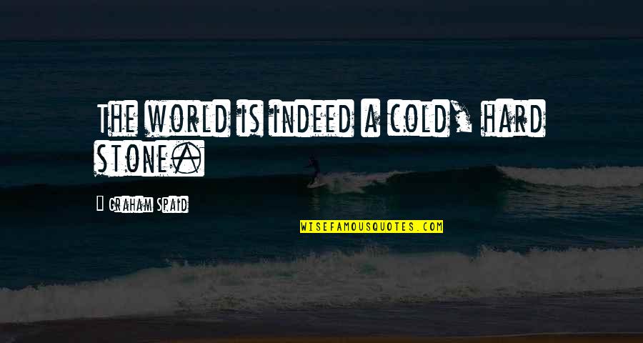 This Cold World Quotes By Graham Spaid: The world is indeed a cold, hard stone.