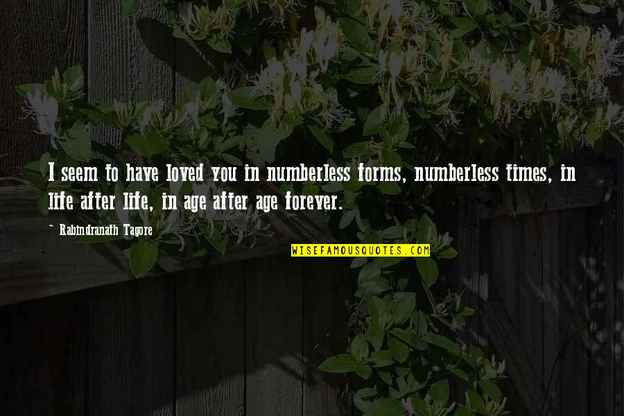 This Dark Endeavor Quotes By Rabindranath Tagore: I seem to have loved you in numberless