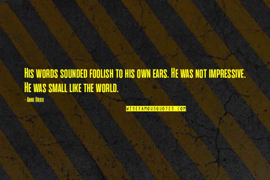 This Foolish World Quotes By Anne Ursu: His words sounded foolish to his own ears.