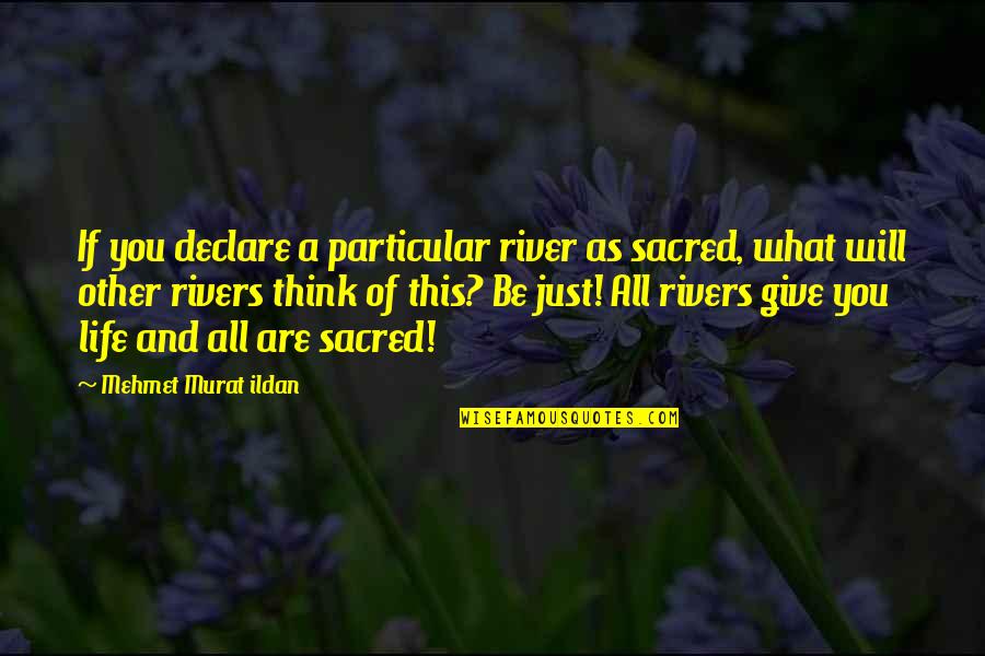 This Holy Quotes By Mehmet Murat Ildan: If you declare a particular river as sacred, This Holy Quotes By Mehmet Murat Ildan: If you declare a particular river as sacred,