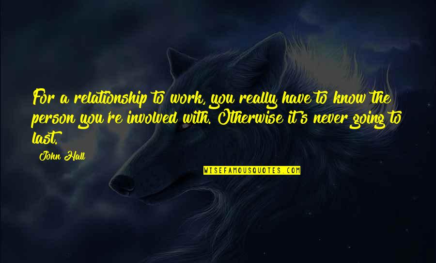 This Isn't Going To Work Quotes By John Hall: For a relationship to work, you really have