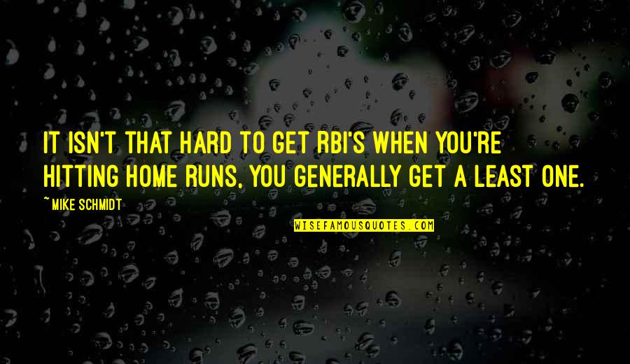 This Isn't Home Quotes By Mike Schmidt: It isn't that hard to get RBI's when This Isn't Home Quotes By Mike Schmidt: It isn't that hard to get RBI's when