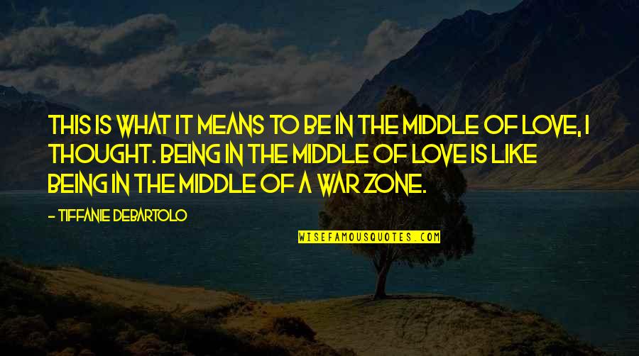 This Means War Love Quotes By Tiffanie DeBartolo: This is what it means to be in