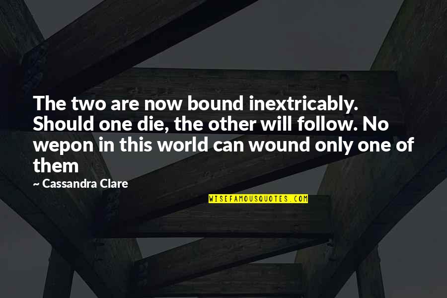 This One Quotes By Cassandra Clare: The two are now bound inextricably. Should one