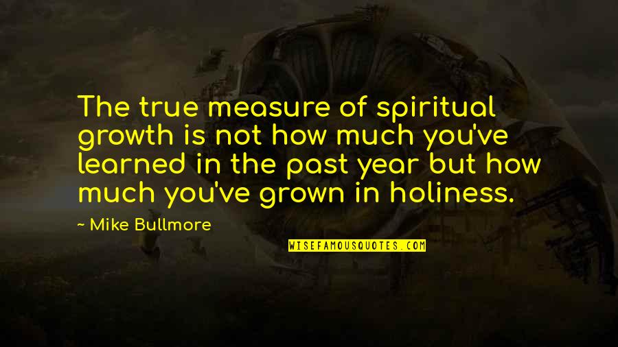 This Year I've Learned Quotes By Mike Bullmore: The true measure of spiritual growth is not