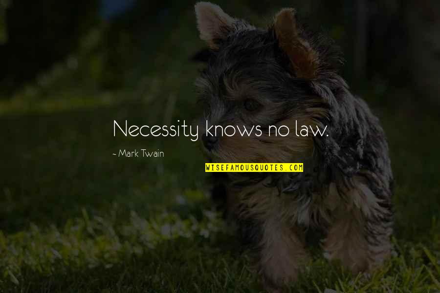 Thislife Quotes By Mark Twain: Necessity knows no law.