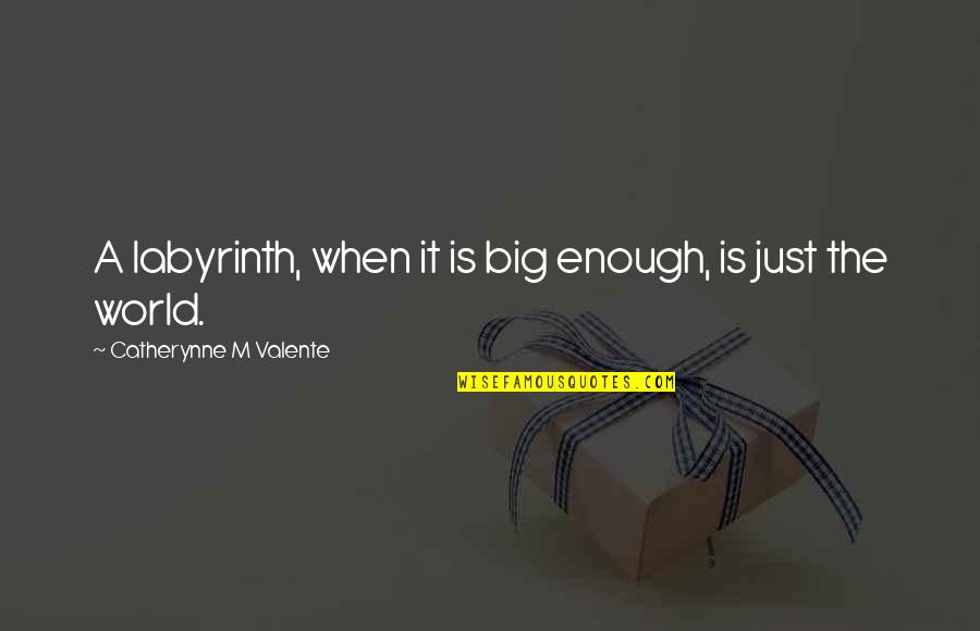Thobors Quotes By Catherynne M Valente: A labyrinth, when it is big enough, is