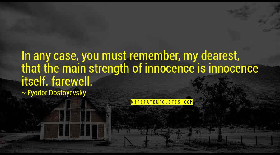 Thoght Quotes By Fyodor Dostoyevsky: In any case, you must remember, my dearest, Thoght Quotes By Fyodor Dostoyevsky: In any case, you must remember, my dearest,