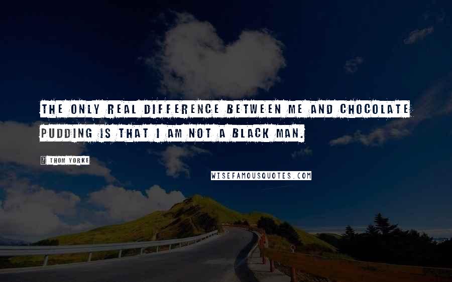 Thom Yorke quotes: The only real difference between me and chocolate pudding is that I am not a black man.