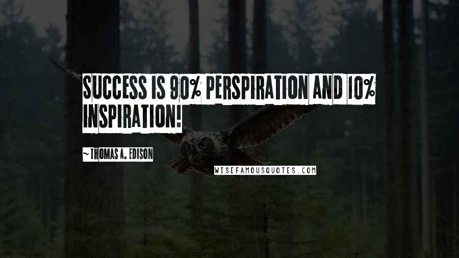 Thomas A. Edison quotes: Success is 90% perspiration and 10% inspiration!