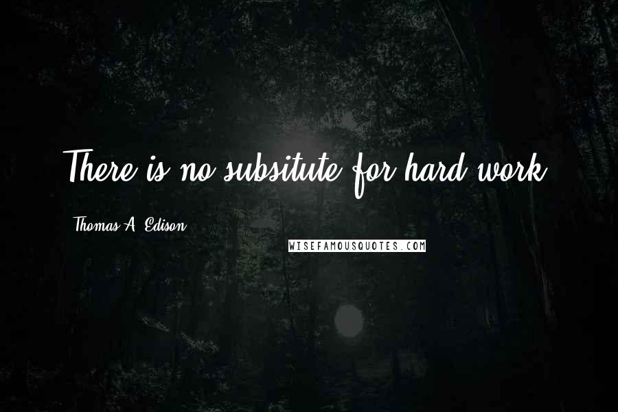 Thomas A. Edison quotes: There is no subsitute for hard work.