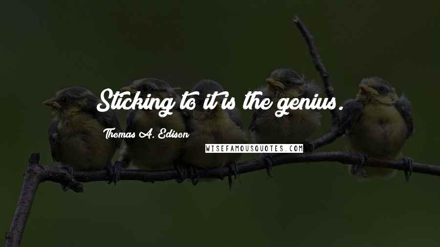 Thomas A. Edison quotes: Sticking to it is the genius.