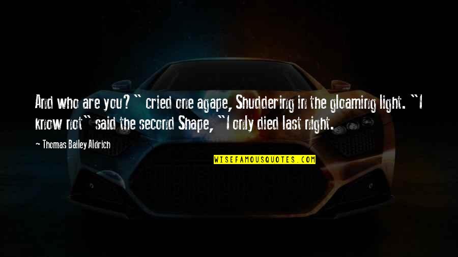 Thomas Aldrich Quotes By Thomas Bailey Aldrich: And who are you?" cried one agape, Shuddering
