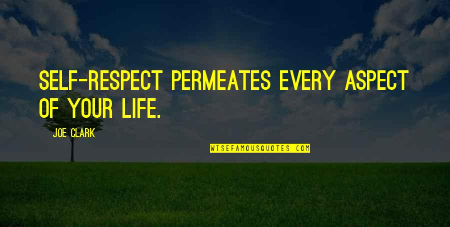 Thomas Aquinas Famous Quotes By Joe Clark: Self-respect permeates every aspect of your life.