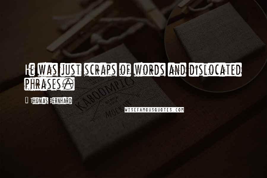 Thomas Bernhard quotes: He was just scraps of words and dislocated phrases.